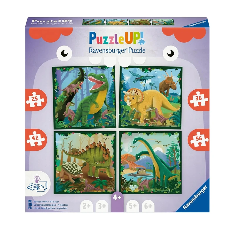 پازل راونزبرگر مدل Dinosaurs کد 12004003 مجموعه 4 عددی مناسب برای 4 سال به بالا