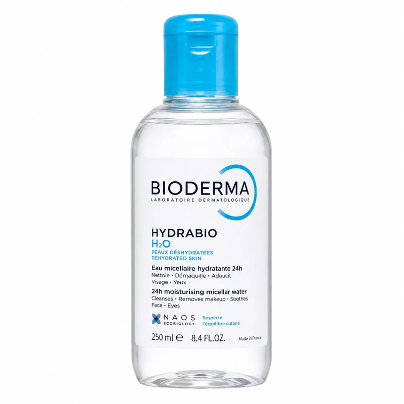 محلول پاک کننده آرایش صورت بایودرما مدل Hydrabio H2O مناسب انواع پوست حجم 250 میلی لیتر