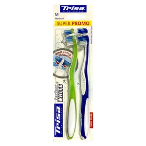 مسواک تریزا سری Super Promo مدل Perfect White با برس متوسط بسته 2 عددی