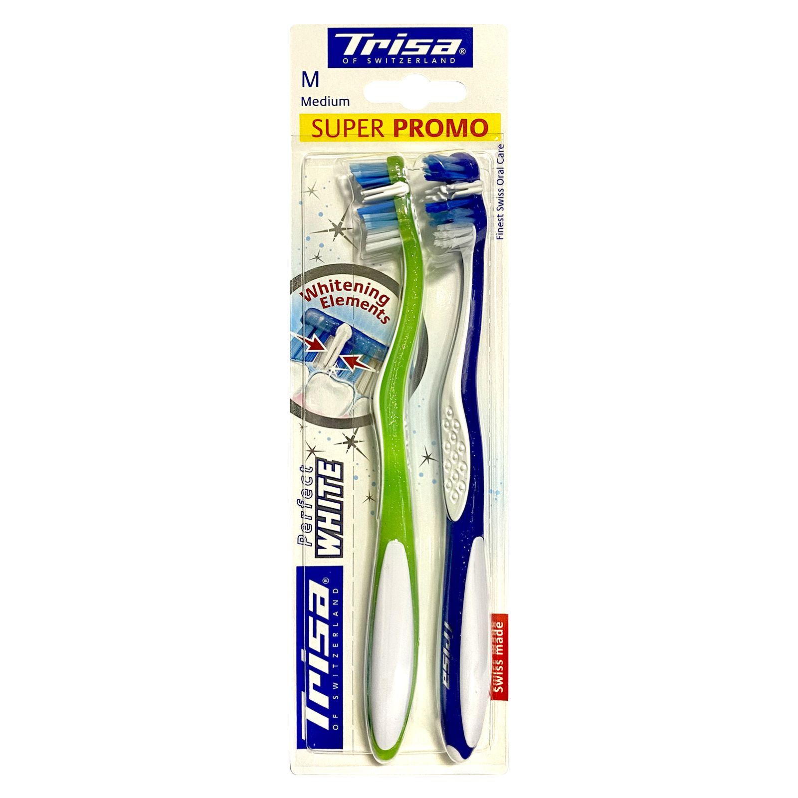 مسواک تریزا سری Super Promo مدل Perfect White با برس متوسط بسته 2 عددی -  - 1