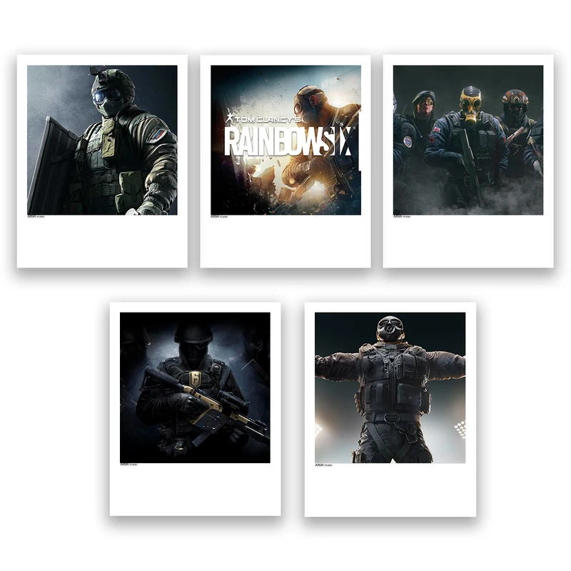 آویز تزیینی عرش مدل رینبو سیکس Rainbow six کد Asa176 مجموعه پنچ عددی