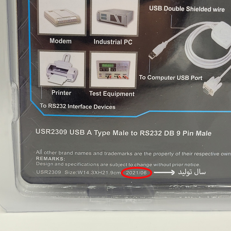 کابل تبدیل USB به سریال RS232 امگا مدل 2021