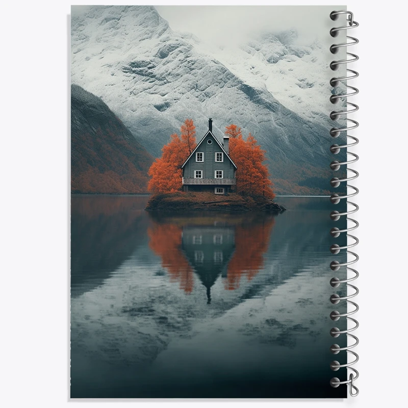 دفتر ژورنال نویسی 50 برگ خندالو مدل نقطه ای طرح منظره برفی کد F1127