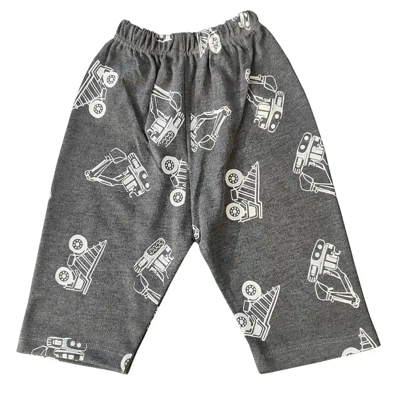 ست تی شرت آستین کوتاه و شلوارک بچگانه سپیدپوش مدل بیل مکانیکی و ابزار کد 140292