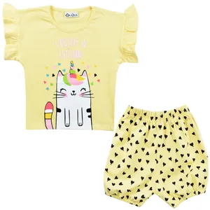 ست تی شرت و شلوارک دخترانه نیروان مدل 2173 -4