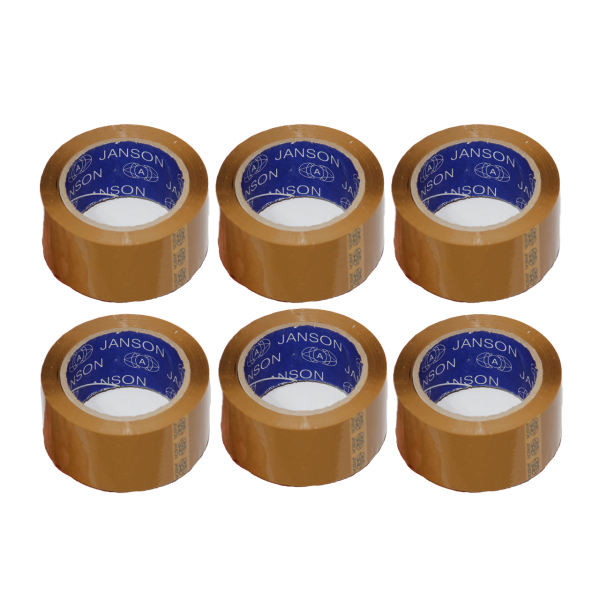 چسب پهن قهوه ای جانسون مدل 90 یارد عرض 5 سانتیمتر بسته 6 عددی