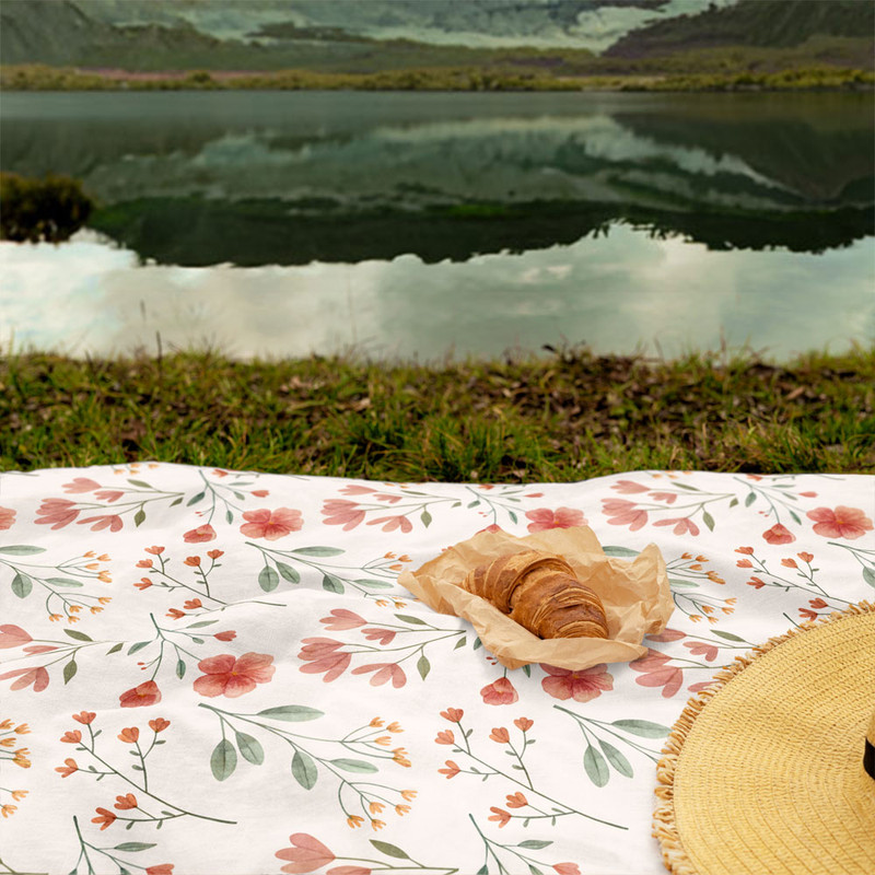 شال مبل مدل گل دار کد F2SH1074 سایز 100x180 سانتی متر