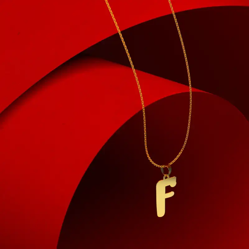 گردنبند طلا 18 عیار زنانه مدوپد مدل حرف F کد H3-1-1013