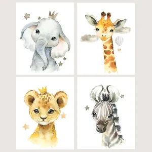  پوستر الفاپ مدل کودک طرح Animals کد 155_04 بسته 4 عددی