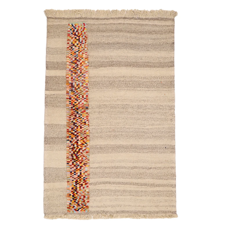 گلیم گبه دستبافت یک ونیم متری مدل مدرن کد 4040815