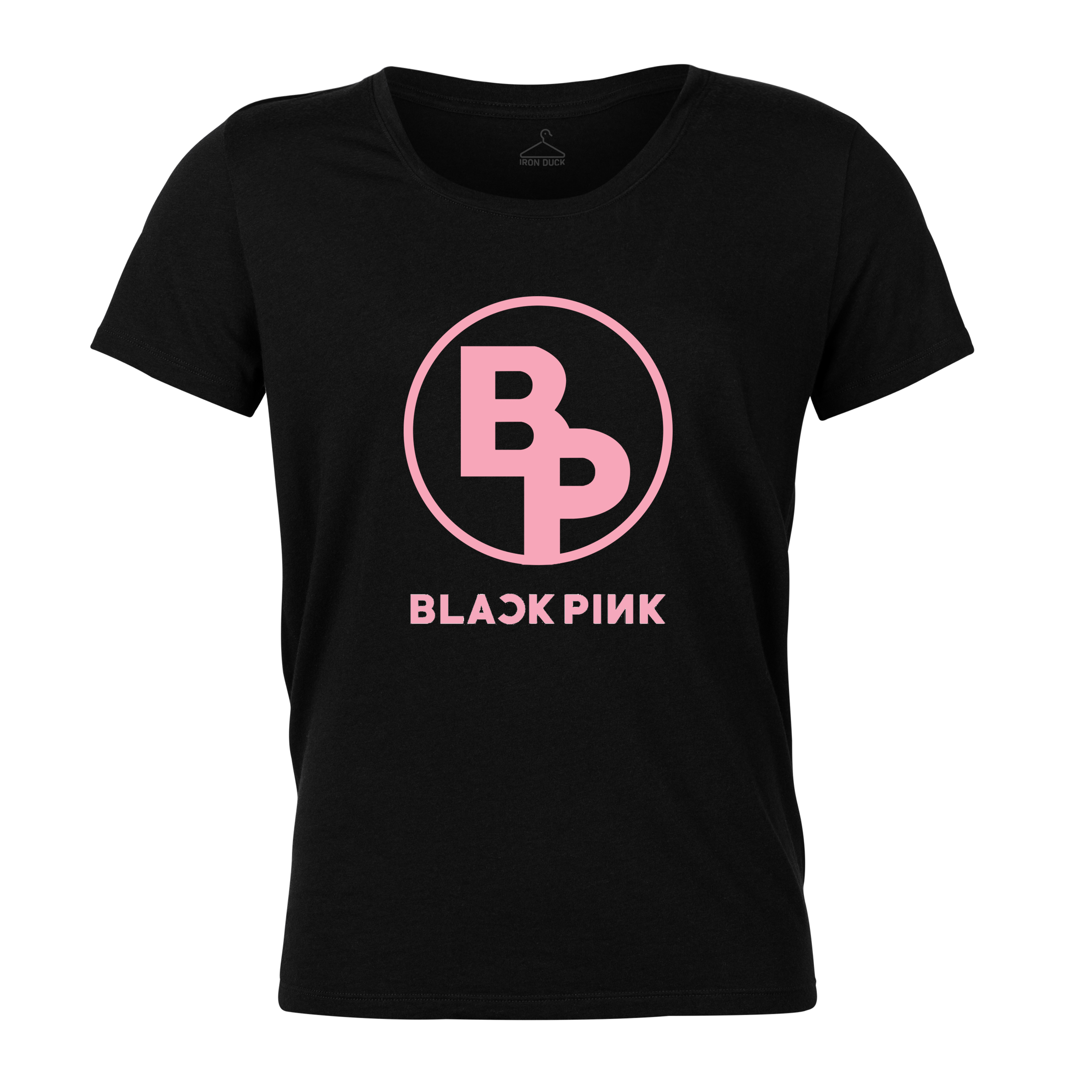 تی شرت آستین کوتاه زنانه آیرون داک طرح Black Pink BP مدل ToSB02