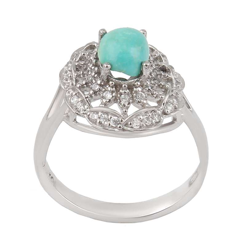 انگشتر نقره زنانه بازرگانی میلادی مدل فیروزه طبیعی نیشابور قالب جواهری روکش رادیوم کد AWR_1638 انگشتر نقره زنانه بازرگانی میلادی مدل فیروزه طبیعی نیشابور قالب جواهری روکش رادیوم کد AWR_1638