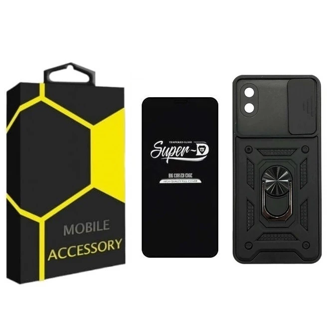 کاور مدل BADRIANO مناسب برای گوشی موبایل سامسونگ Galaxy A10 به همراه محافظ صفحه شیشه ای