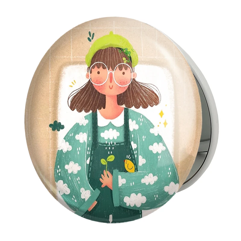 آینه جیبی خندالو طرح دخترانه فانتزی مدل تاشو کد 25731 