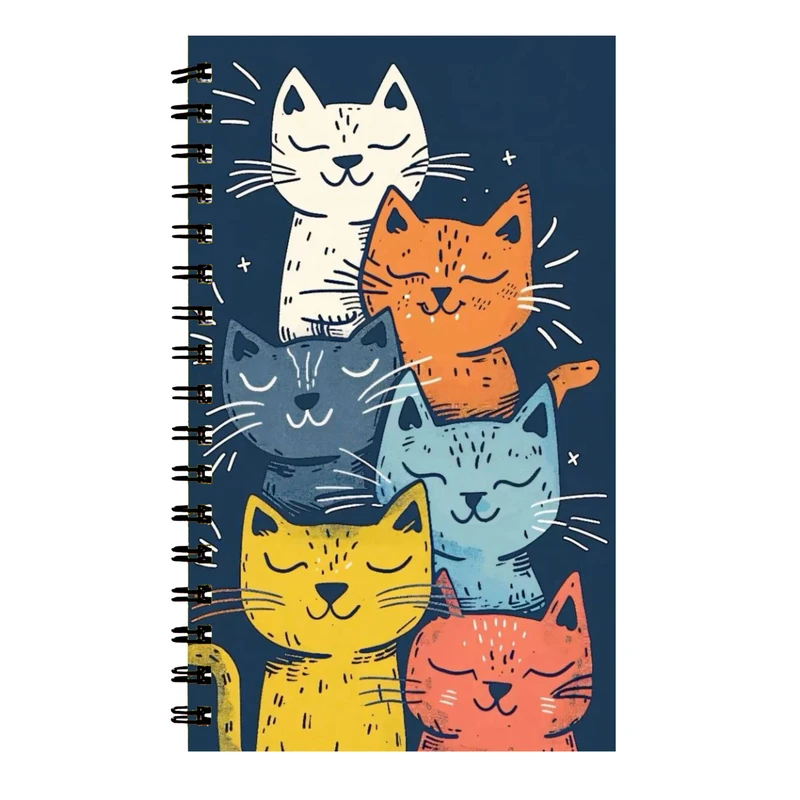 دفتر نت موسیقی 40 برگ طرح گربه های خوشحال کد 0010