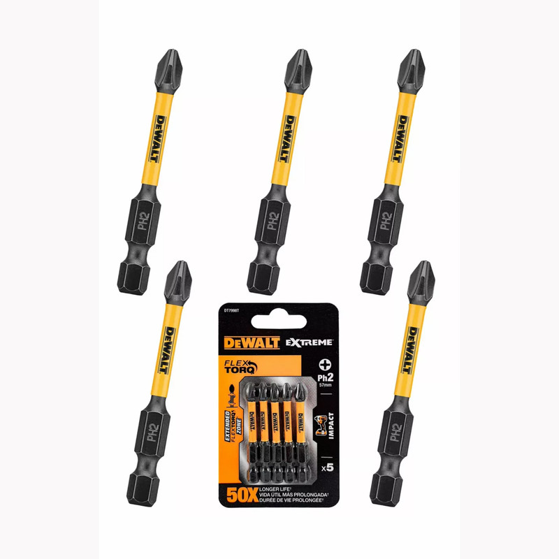سری پیچ گوشتی شارژی دیوالت مدل   Extreme ph2 50x بسته 5 عددی