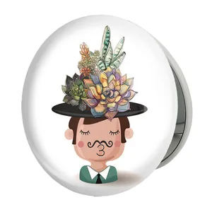 آینه جیبی خندالو طرح کاکتوس مدل تاشو کد 5290 