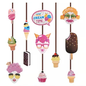 ریسه تزئینی مدل بستنی کد IceCreamSaghfiAviz1 مجموعه 12 عددی