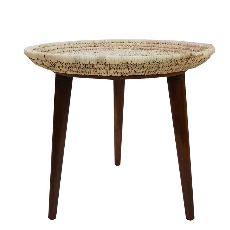 میز عسلی مدل حصیری سه پایه