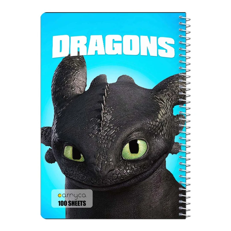 دفتر مشق 100 برگ سیمی کارنیکا طرح چگونه اژدهای خود را تربیت کنیم How to Train Your Dragon کد 36688