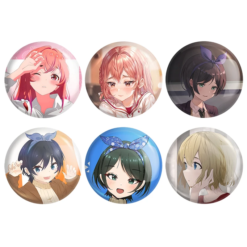 مگنت خندالو طرح انیمه کانوجواوکاری Kanojo Okarishimasu کد 1021B مجموعه 6 عددی