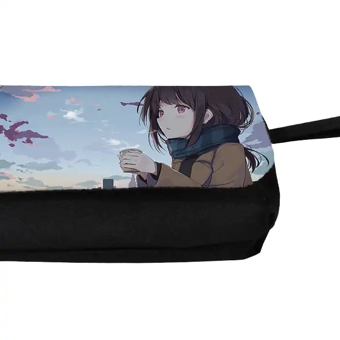 جامدادی طرح دختر انیمه ای مدل دو زیپ کد 56