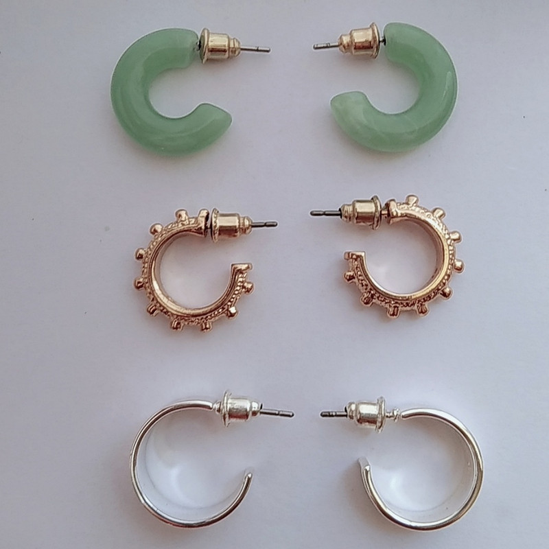 گوشواره زنانه مدل SB 003 مجموعه 3 عددی