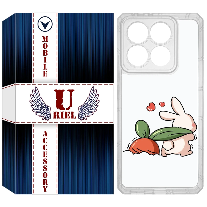 کاور یوریل مدل Clear کد 71 طرح خرگوش مناسب برای گوشی موبایل شیائومی 14T / 14T Pro