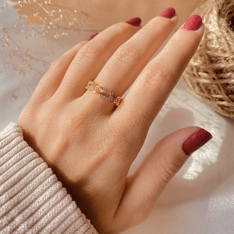 انگشتر زنانه ژوپینگ مدل نگینی انگشتر زنانه ژوپینگ مدل نگینی