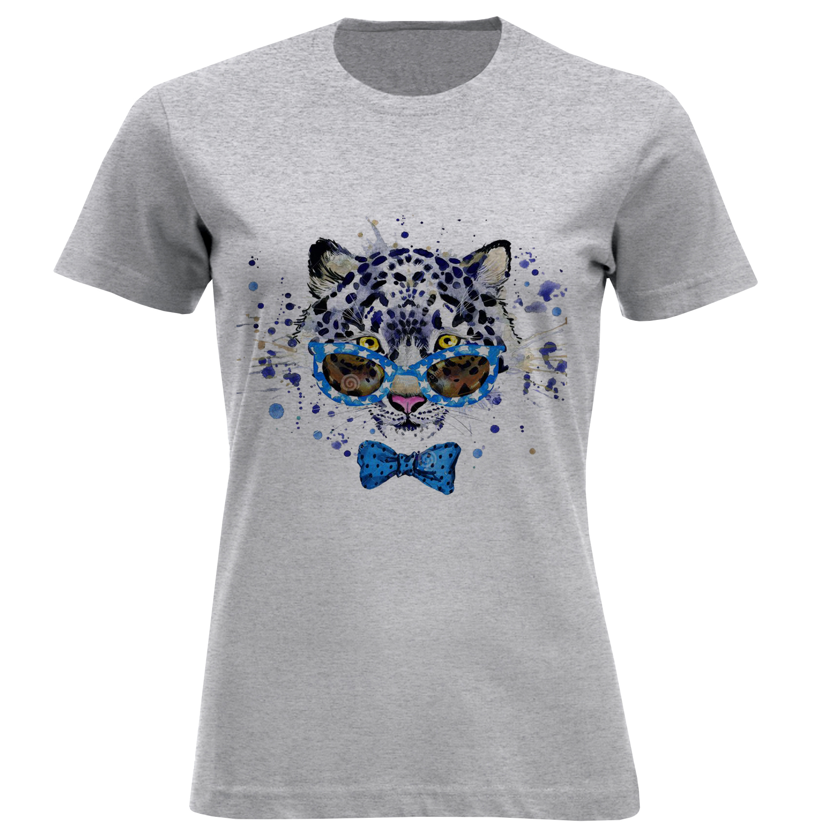 تی شرت آستین کوتاه زنانه مدل ببرعینکی D958