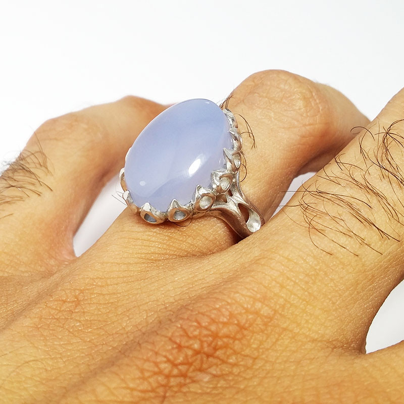 انگشتر نقره مردانه مدل عقیق یمنی کبود 2124 انگشتر نقره مردانه مدل عقیق یمنی کبود 2124