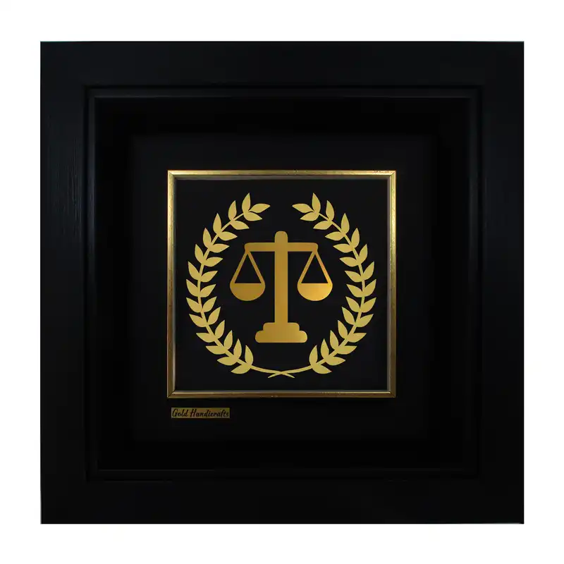 تابلو طلا کوب زرکات طرح وکالت مدل F184