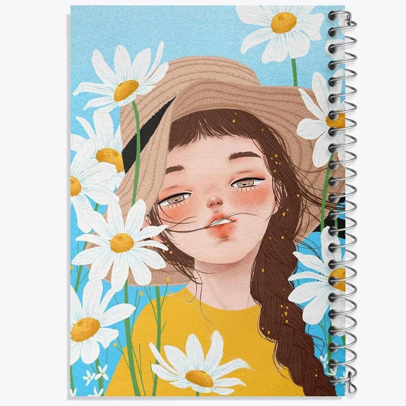 دفتر ژورنال نویسی 50 برگ خندالو مدل نقطه ای طرح دخترانه کد 25623