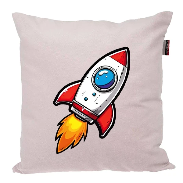 کوسن پاد آفرین مدل فضانورد سیاره منظومه شمسی موشک آدم فضایی کد PK301548 سایز 30*30 سانتی متر