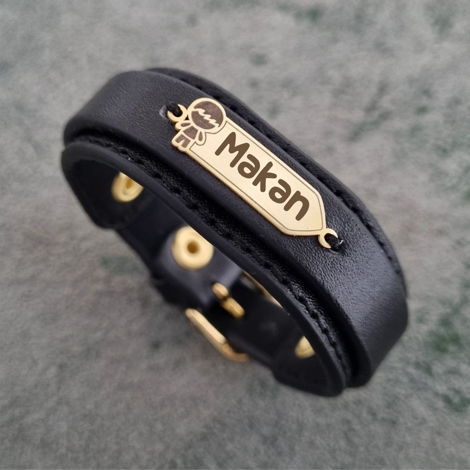دستبند طلا 18 عیار بچگانه لیردا مدل اسم ماکان  KDK -  - 2