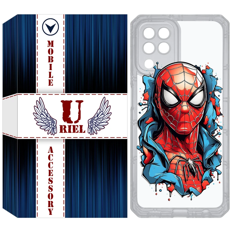 کاور یوریل مدل Clear کد 34 طرح اسپایدرمن مناسب برای گوشی موبایل سامسونگ Galaxy A22 4G / M32 / M22