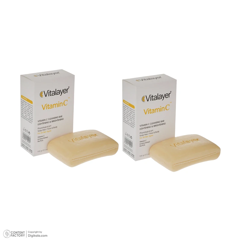 عکس شماره 2 : پن شستشو ویتالیر مدل ویتامین سی وزن 100 گرم مجموعه 2 عددی