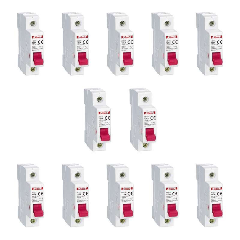 کلید ایزولاتور تک پل 63 آمپر هیمل مدل HDG3163 بسته 12 عددی کلید ایزولاتور تک پل 63 آمپر هیمل مدل HDG3163 بسته 12 عددی