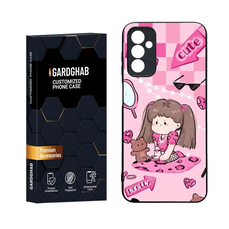 کاور گارد قاب مدل دورژله ای پشت گلس دخترانه مناسب برای گوشی موبایل سامسونگ Galaxy M13 4G