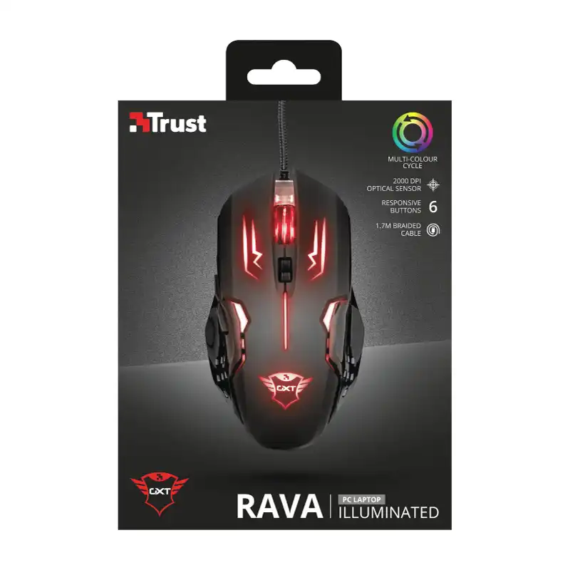 ماوس مخصوص بازی تراست مدل GXT 108 Rava illuminated