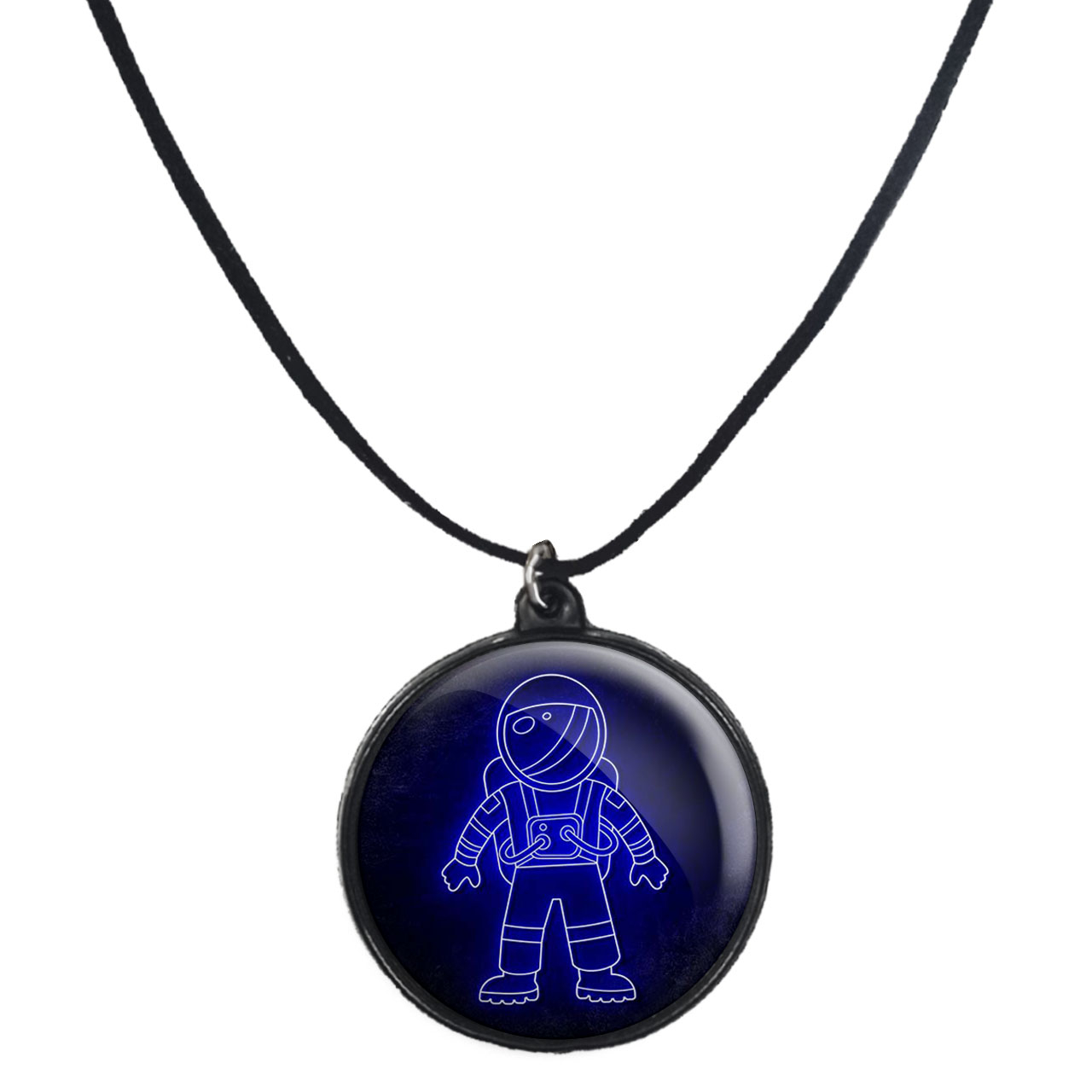 گردنبند پرمانه طرح فضانورد کد pmb.10480 مدل دو طرفه