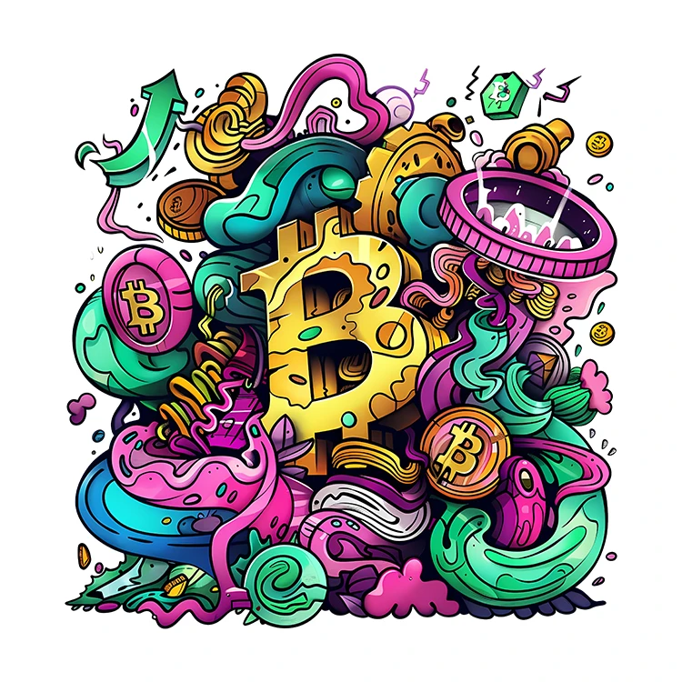 استیکر پارچه و لباس پاد آفرین مدل بیتکوین کد S434