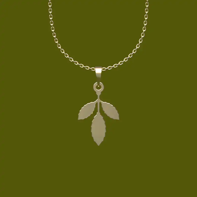 گردنبند طلا 18 عیار زنانه مدوپد مدل برگ کد S2-1-1162