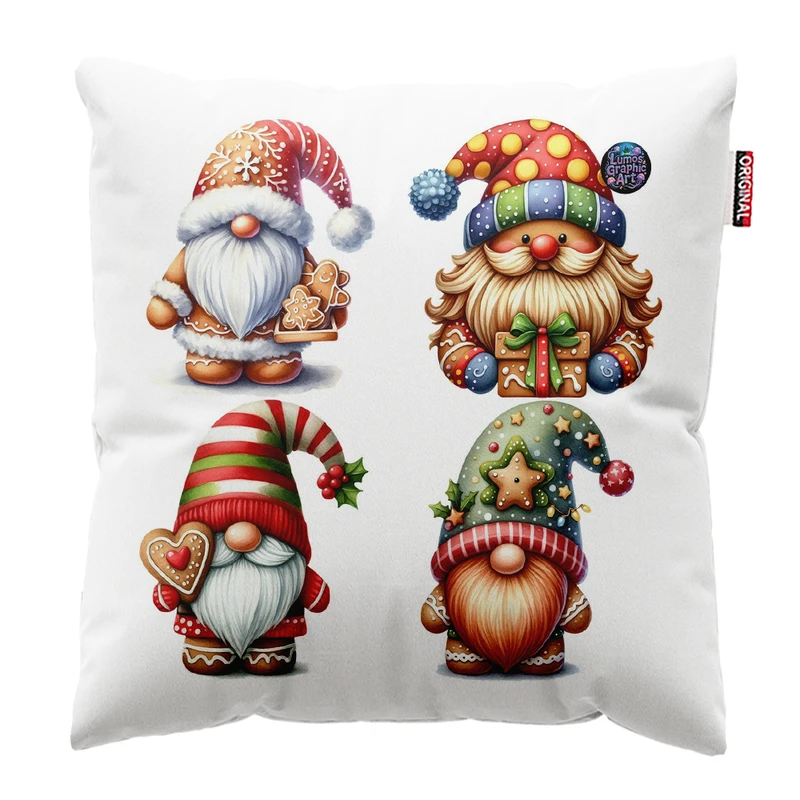 کوسن پاد آفرین مدل کریسمس طرح بابانوئل کاج گوزن آدم برفی کد PK302571 سایز 30*30 سانتی متر