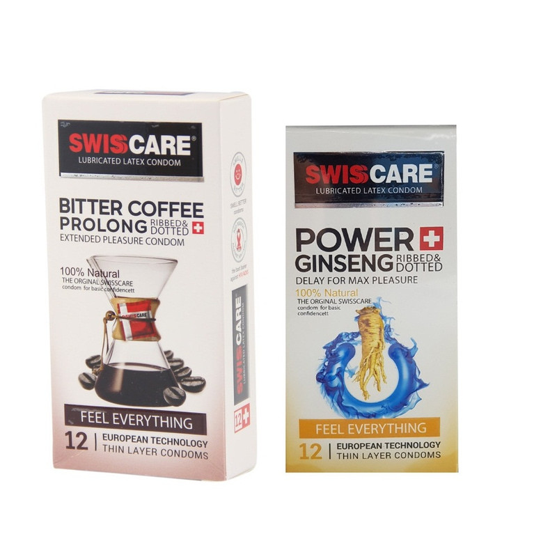 کاندوم سوئیسکر مدل Coffee Prolong بسته 12 عددی به همراه کاندوم سوئیس کر مدل Gensing بسته 12 عددی کاندوم سوئیسکر مدل Coffee Prolong بسته 12 عددی به همراه کاندوم سوئیس کر مدل Gensing بسته 12 عددی