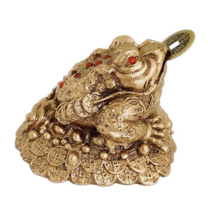 مجسمه مدل وزغ سه پا با سکه