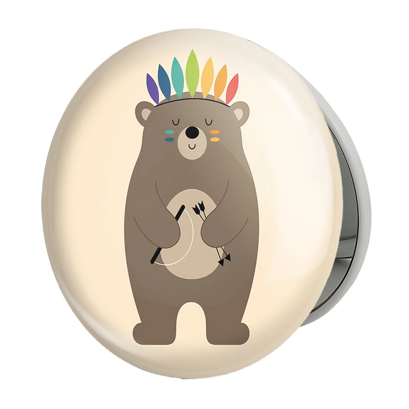 آینه جیبی خندالو طرح خرس مدل تاشو کد 5063 