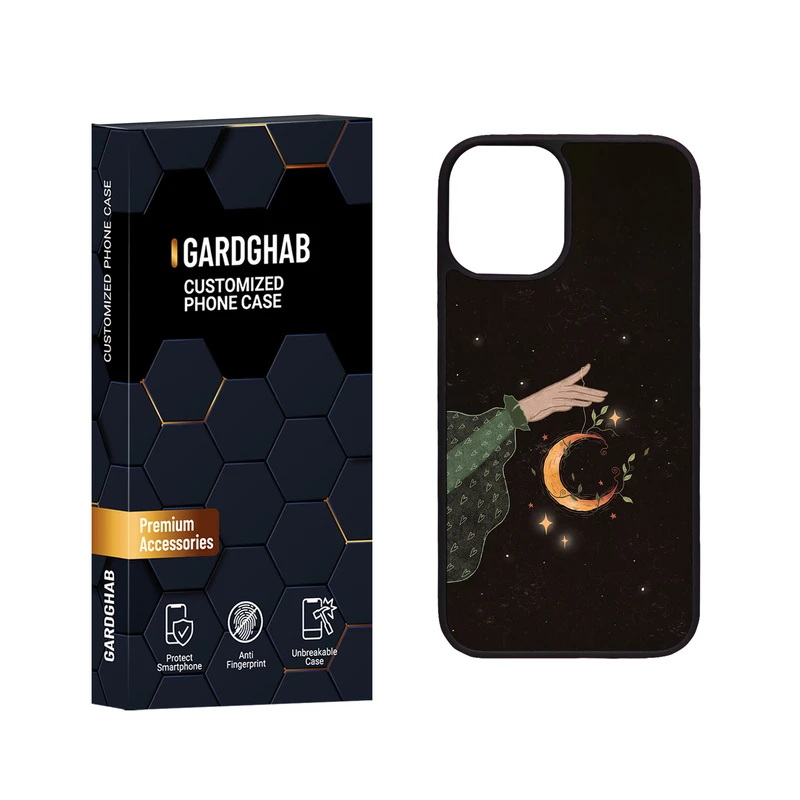 کاور گارد قاب مدل دور ژله ای پشت گلس هنری مناسب برای گوشی موبایل اپل iPhone 12 Mini