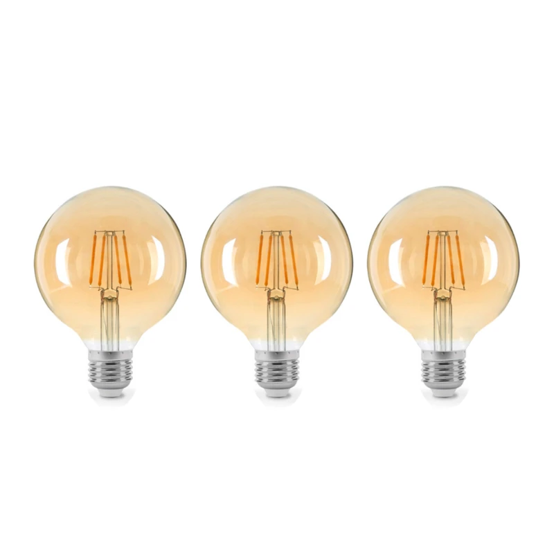 لامپ فیلامنتی 4 وات مدل G95 پایه E27 بسته 3 عددی 