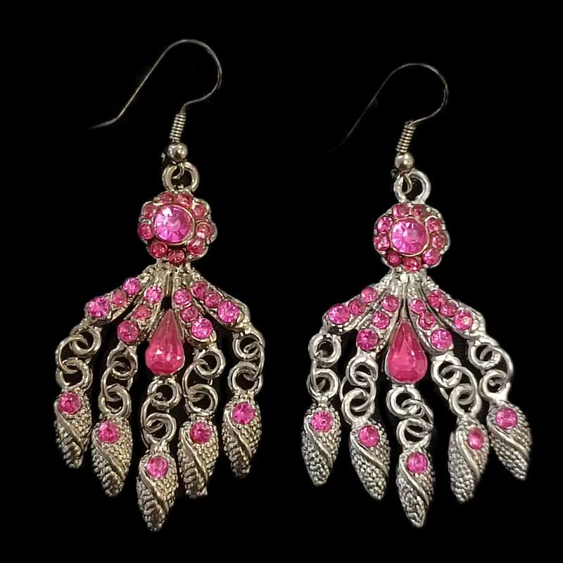 گوشواره زنانه مدل هندی نگین دار